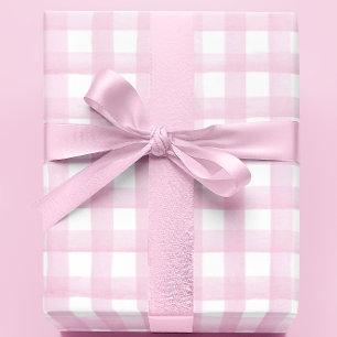 Regalo Chica de papel de ajuste de Baby Shower Pink Gingh