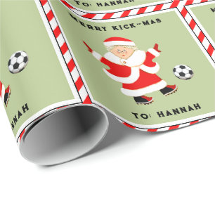 Regalo Chicas Navidades de fútbol de vacaciones papel de 