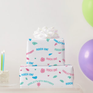 Regalo Chicas rockean sobre papel envuelto en pared de es