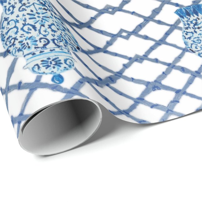 Regalo Chinoiserie Bamboo Ginger Jars Papel de relleno (Esquina del rollo)