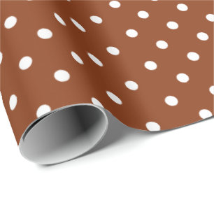Regalo Cinnamon Brown Papel de envolver de puntos de pol