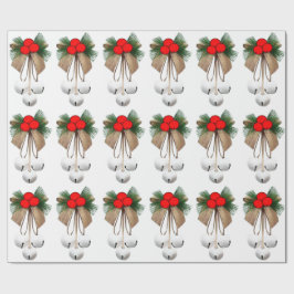 Regalo Cinturones Blancos Y Papel De Envoltura Holly