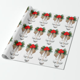 Regalo Cinturones Blancos Y Papel De Envoltura Holly