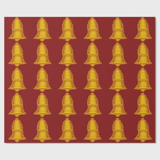 Regalo Cinturones de oro sobre papel rojo oscuro (Superficie plana)