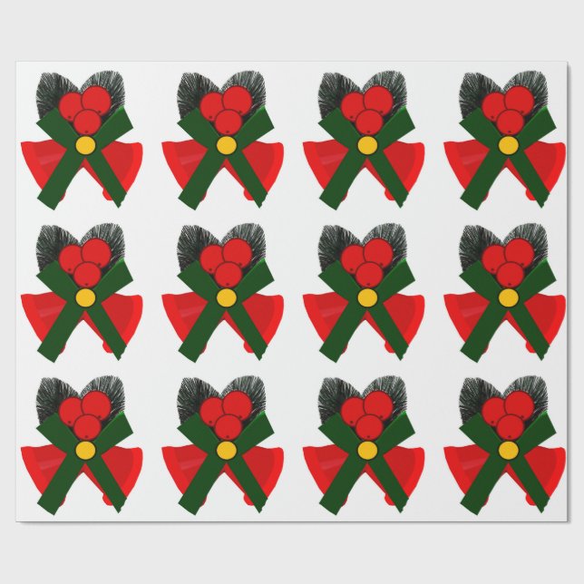 Regalo Cinturones Rojos Y Papel De Envoltura Holly (Superficie plana)