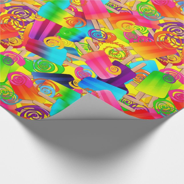 Regalo CKC Popsicle Swirls, papel de envolvimiento de reg (Esquina)