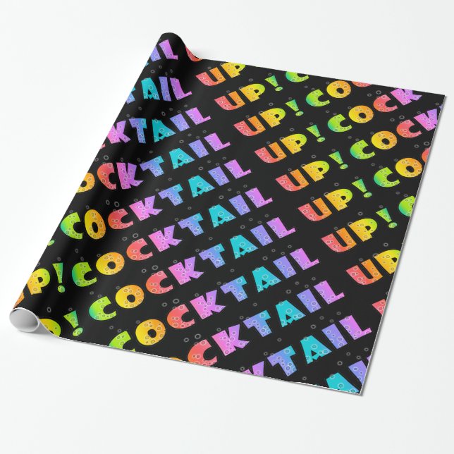 Regalo ¡Cóctel para arriba! PAPEL DE EMBALAJE (Desenrollado)