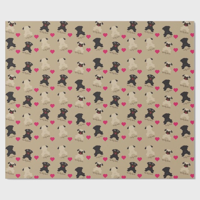 Regalo Colas rizadas, papel de embalaje blando del barro (Superficie plana)