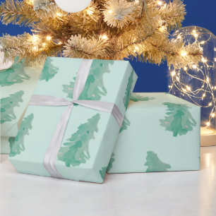 Regalo Color del agua del árbol de Navidad Papel de envol