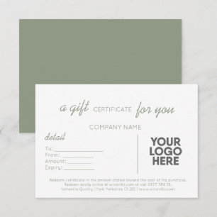 Regalo comercial de escritura a mano verde sabia c