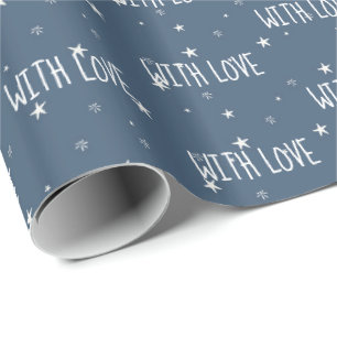 Regalo Con texto de amor Estrellas blancas envolver papel