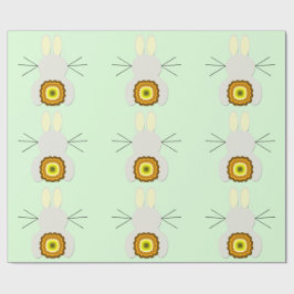 Regalo Conejo Amarillo De Pascua Sobre Papel De Envoltura