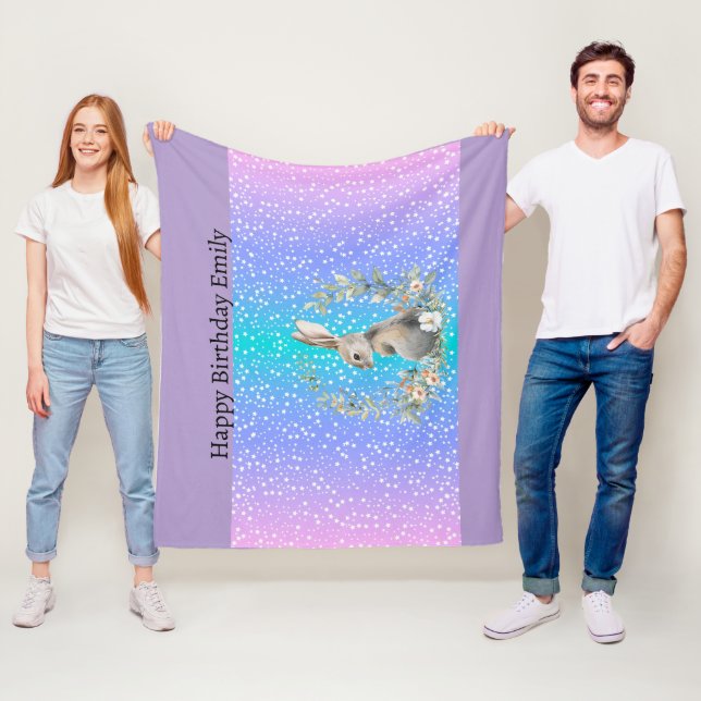 Regalo conejo conejo conejo - manta personalizada (In situ)