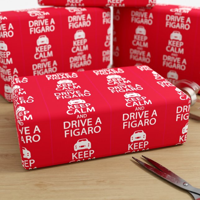 Regalo Conservar el papel de envolvimiento de Figaro de l (Keep calm and drive a figaro wrapping paper for all your figgy related gifts)