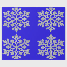 Regalo Copos de nieve con papel de envolver azul