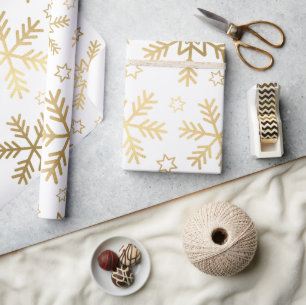 Regalo Copos de nieve elegantes de papel de aluminio blan