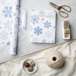 Regalo Copos de nieve. Hermoso papel de envolvimiento de 