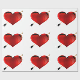 Regalo Corazón con papel enrollador de flecha