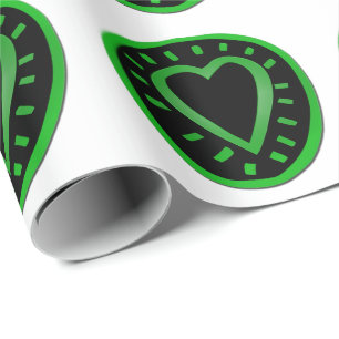 Regalo Corazón verde para los verdes 2 Papel de ajuste