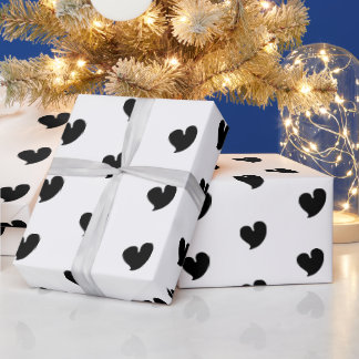 Regalo Corazones Cálidos - Negro y Blanco - Papel de Rega