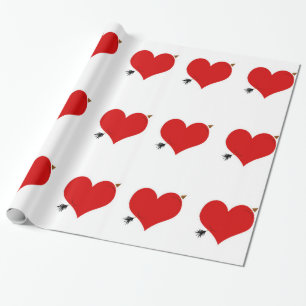 Regalo Corazones con papel de ajuste de flechas