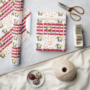 Regalo Corazones de ovejas de papel de envolver el día de