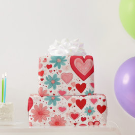 Regalo Corazones el día de San Valentín Envolver papel