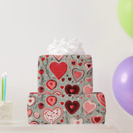 Regalo Corazones el día de San Valentín Envolver papel