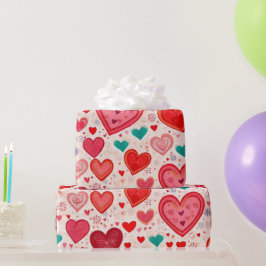 Regalo Corazones el día de San Valentín Envolver papel