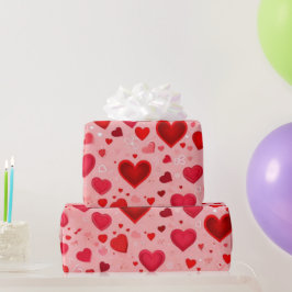 Regalo Corazones el día de San Valentín Envolver papel