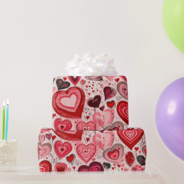 Regalo Corazones el día de San Valentín Envolver papel