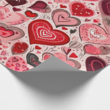 Corazones el día de San Valentín Envolver papel