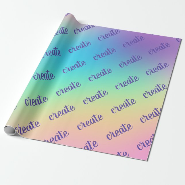 Regalo "Crear" Papel de ajuste de gradiente de arcoiris p (Desenrollado)
