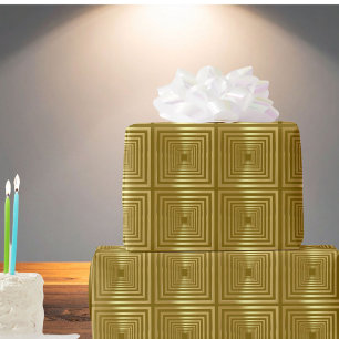 Regalo Cuadros geométricos dorados de oro Papel de envolv