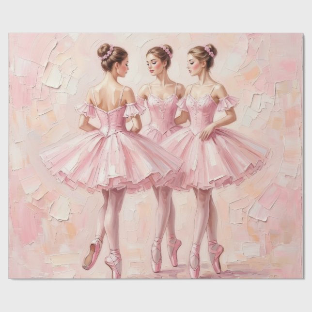 Regalo cumpleaños de bailarina de rosa coquette || papel  (Superficie plana)