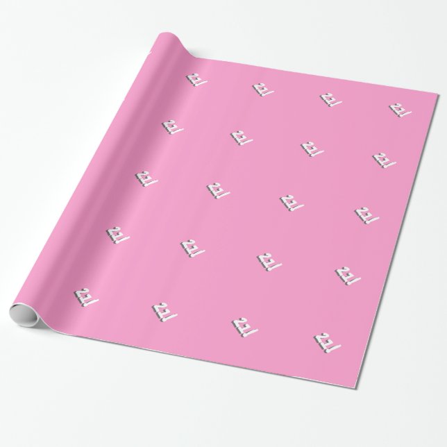 Regalo Cumpleaños feliz, 21ro, papel rosado, abrigo de (Desenrollado)