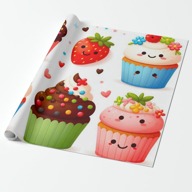 Regalo Cupcakes Papel de relleno (Desenrollado)