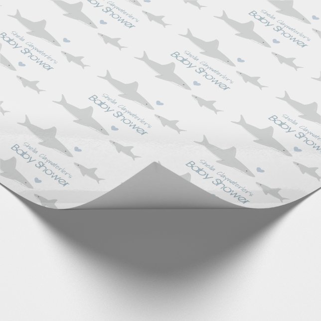 Regalo Cute a los tiburones con palabras | Papel de envol (Esquina)