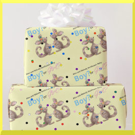 Regalo Cute canguro género revelar papel de envolvimiento