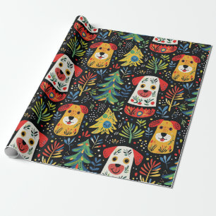 Regalo Cute Navidades Papel de envoltura de perros