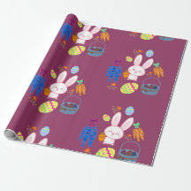 Cute patrón de conejito de Pascua Papel de envolve