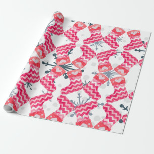 Regalo Cute Red Stockings Snowflakes Papel de relleno