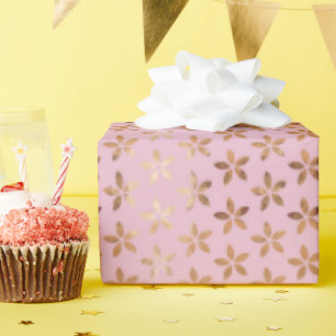 Regalo Daisies de papel de aluminio dorado sobre rosa