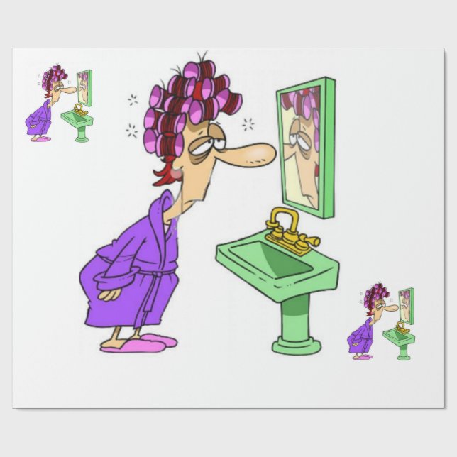 Regalo Dama de rodillo blanco envolviendo papel brillante (Superficie plana)