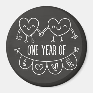 Regalo de 1er aniversario para su imán de corazón