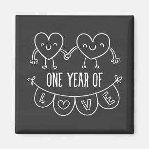 Regalo de 1er aniversario para su imán de corazón