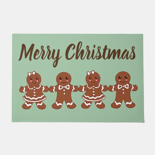 Regalo de Alfombra de Navidad de Pan de Jengibre  (Anverso)