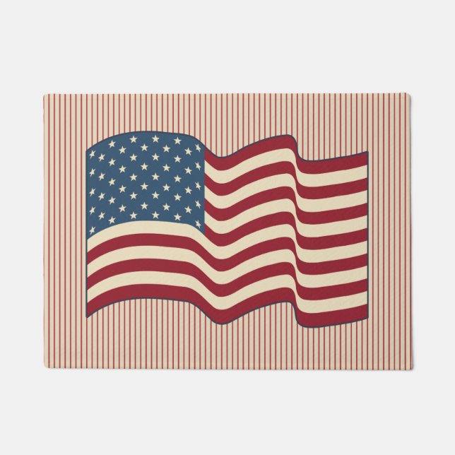 Regalo de alfombra de perro de bandera estadounide (Anverso)