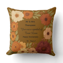 Regalo de almohada floral Boho Mr & Mrs