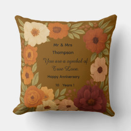 Regalo de almohada floral Boho Mr & Mrs
